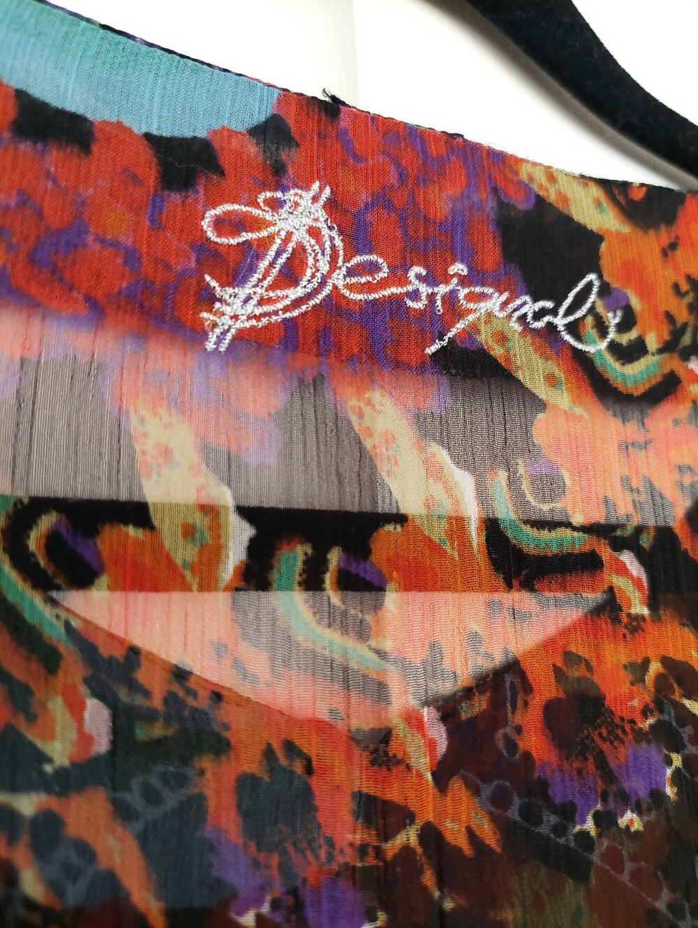Desigual Semi-Sheer Mandala Print Chiffon Tunic Blouse Size M/L - Picture 5 of 13